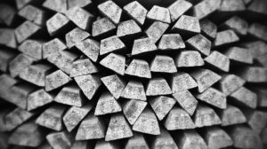 Steel rods stacked together