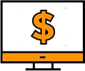 A dollar sight icon on a computer screen