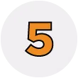 An orange number 5 icon on a white background