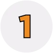 An orange number 1 icon on a white background