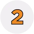 An orange number 2 icon on a white background